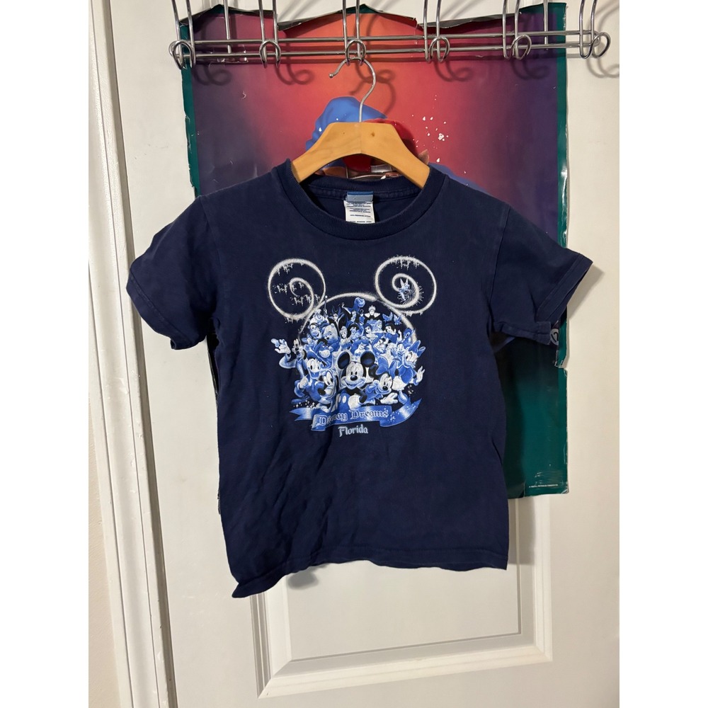 Disney Dreams Florida Mickey Mouse Characters Navy Blue Graphic Tee Youth S 6/8